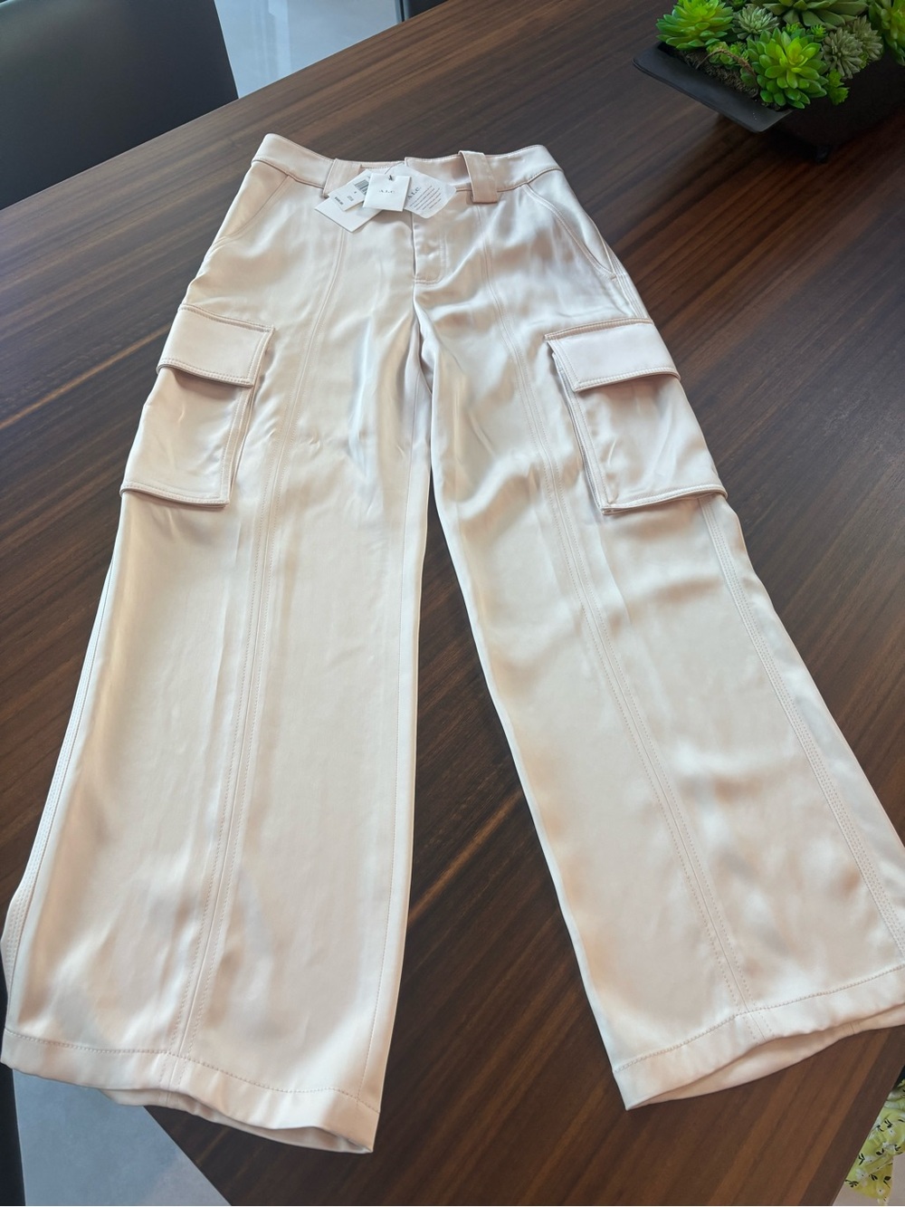 A.L.C. Wide-Leg Cargo Trousers in light pink